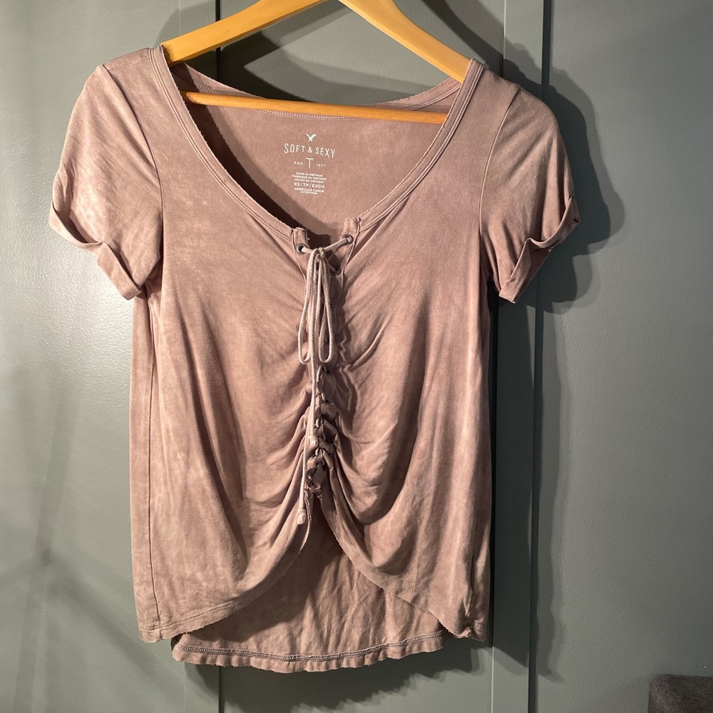 Y2K tie cropped tee